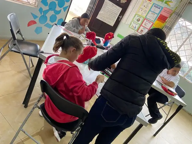 students in class